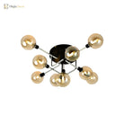Modern Elegance: Glass Globe Semi - Flush Mount Ceiling Light
