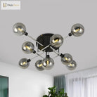 Modern Elegance: Glass Globe Semi - Flush Mount Ceiling Light