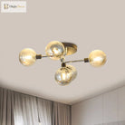 Modern Elegance: Glass Globe Semi - Flush Mount Ceiling Light