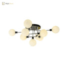 Modern Elegance: Glass Globe Semi - Flush Mount Ceiling Light