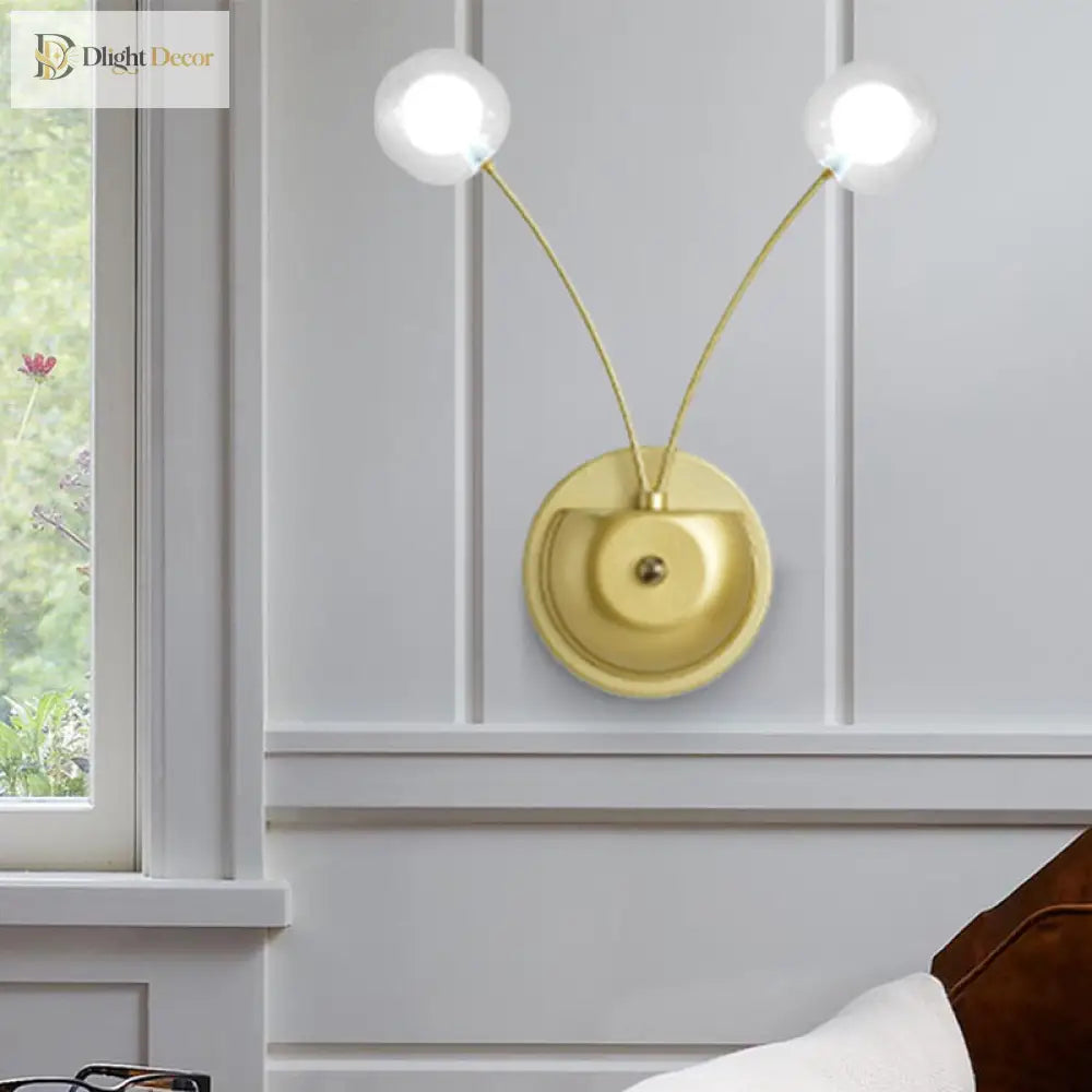 Modern Elegance Meets Warm Illumination: The Gold Led Wall Light (Set Of 2)