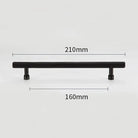 Gold and Black Brass T-Bar Handles – Straight Line Cabinet Pulls and Wardrobe Knobs TB9013-B210 Handles