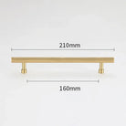 Gold and Black Brass T-Bar Handles – Straight Line Cabinet Pulls and Wardrobe Knobs TB9013-G210 Handles