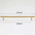 Gold and Black Brass T-Bar Handles – Straight Line Cabinet Pulls and Wardrobe Knobs TB9013-G270 Handles