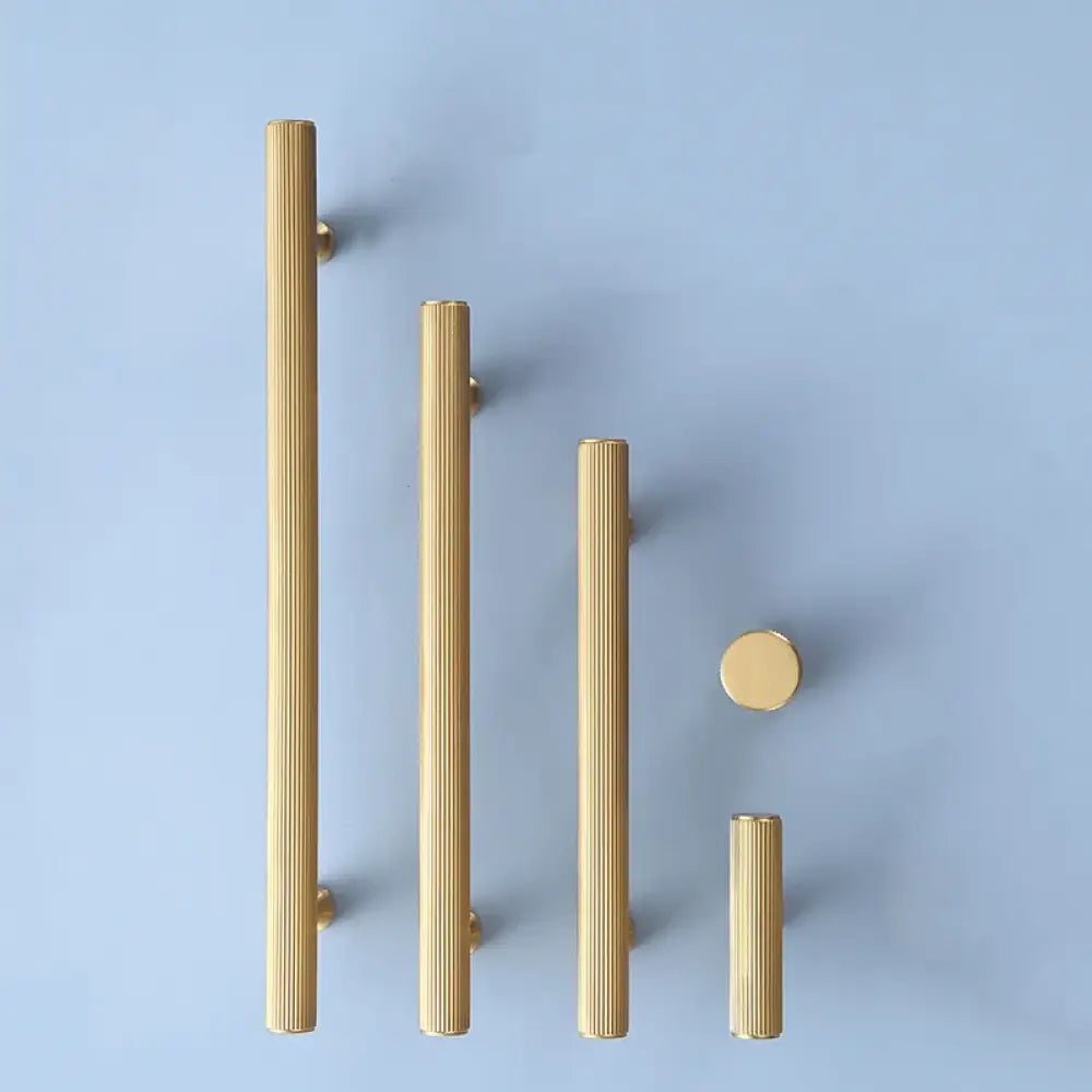 Gold and Black Solid Brass Handles – Straight Line Cabinet T-Bar and Wardrobe Pulls Handles