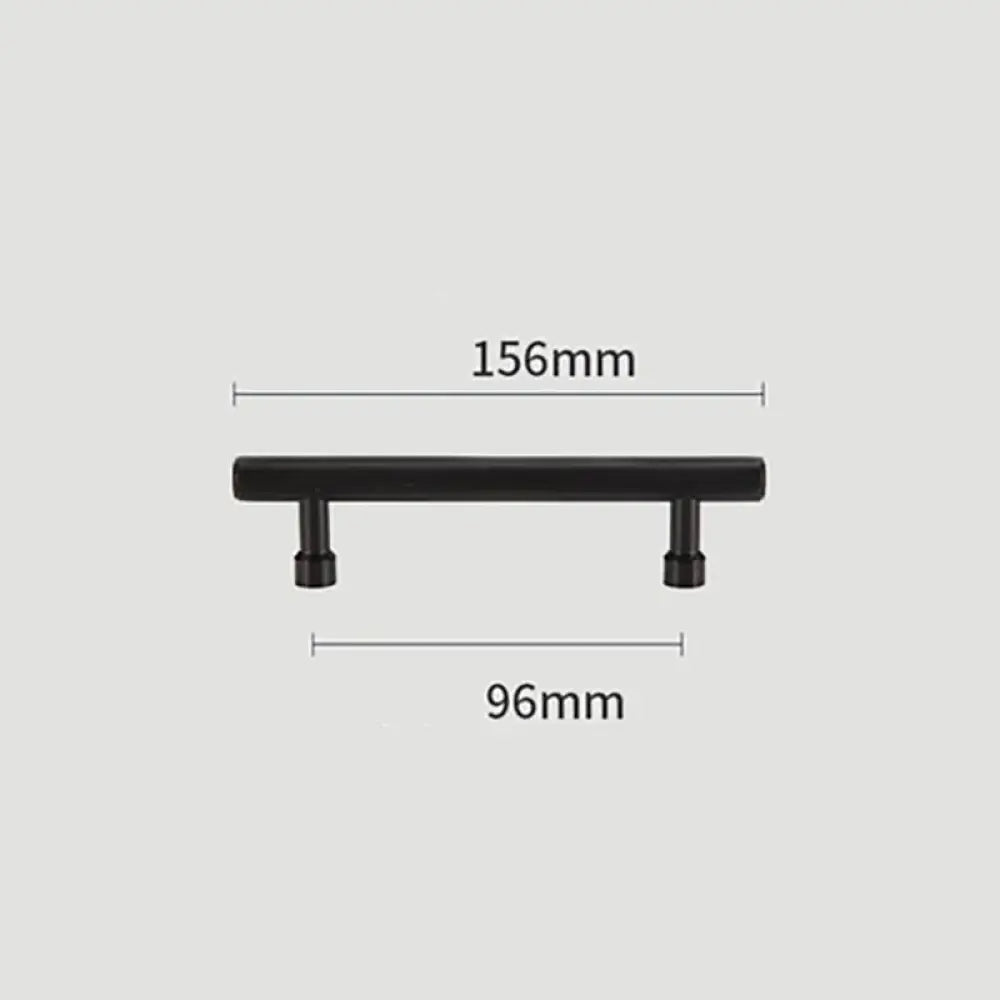 Gold and Black Solid Brass Handles – Straight Line Cabinet T-Bar and Wardrobe Pulls TB9013-B156 Handles