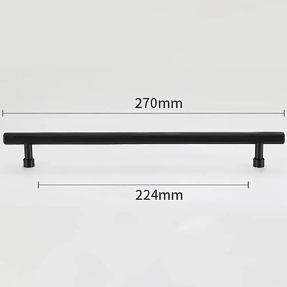 Gold and Black Solid Brass Handles – Straight Line Cabinet T-Bar and Wardrobe Pulls TB9013-B270 Handles