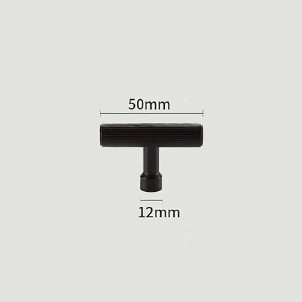 Gold and Black Solid Brass Handles – Straight Line Cabinet T-Bar and Wardrobe Pulls TB9013-B50 Handles
