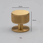 Gold and Bronze Knurled Brass Knobs – Modern Single-Hole Cabinet and Drawer Pulls gold 28mm knob