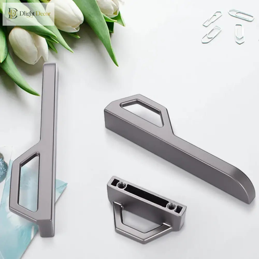 Gold and Pearl Grey Cabinet Handles - Modern Zinc Alloy Pulls for Kitchen and Furniture Handles