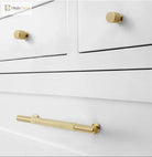 Gold Brass Cabinet Handles – Liner Knobs and Kitchen Drawer Bar Pulls for Furniture Handles