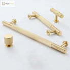 Gold Brass Cabinet Handles – Liner Knobs and Kitchen Drawer Bar Pulls for Furniture Handles