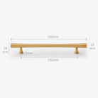 Gold Brass Dresser Handles – Modern Cabinet Pulls and Drawer Knobs for Kitchen and Furniture 260mm Handles