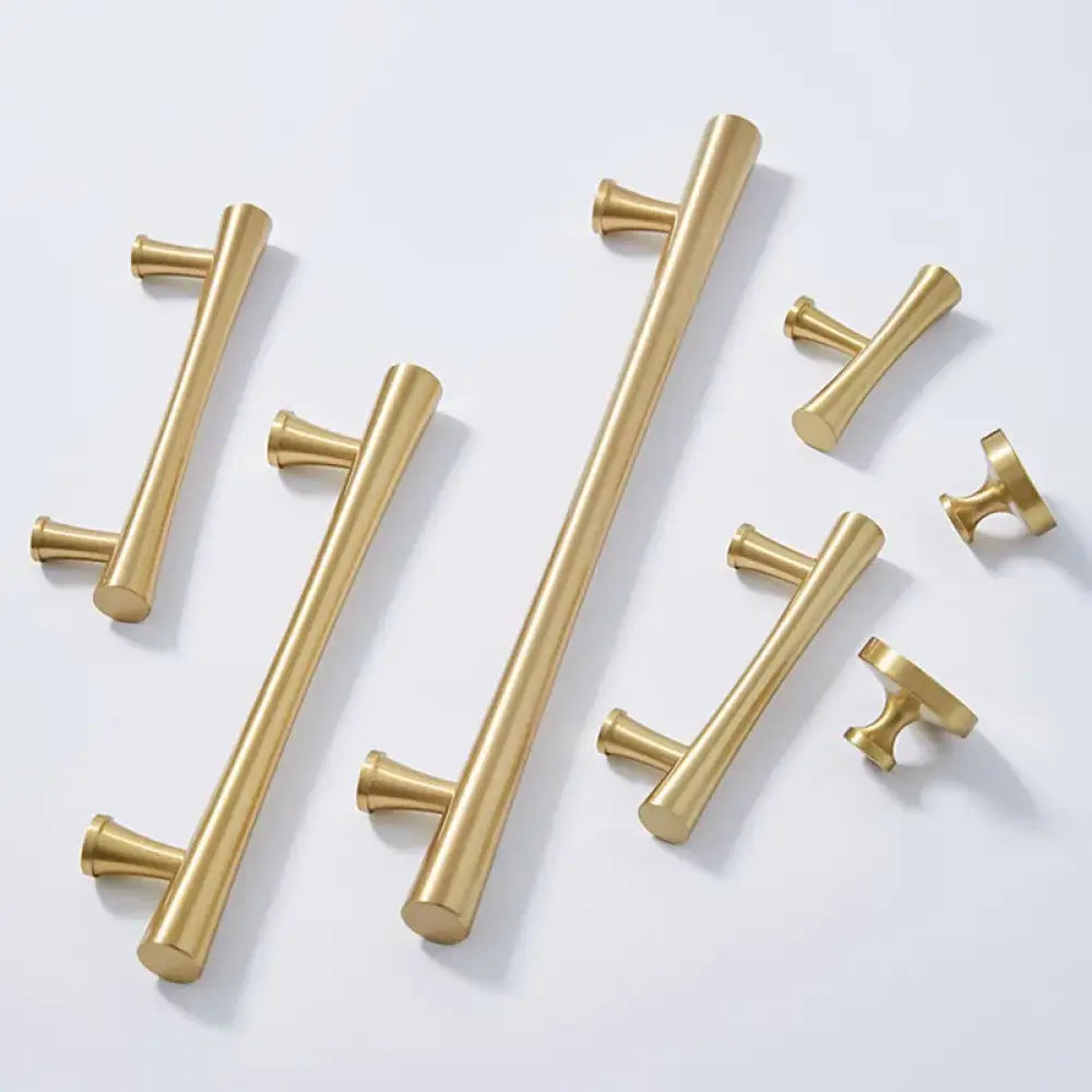 Gold Brass Dresser Handles – Modern Cabinet Pulls and Drawer Knobs for Kitchen and Furniture Handles