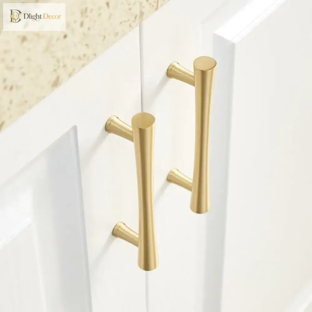 Gold Brass Dresser Handles – Modern Cabinet Pulls and Drawer Knobs for Kitchen and Furniture Handles