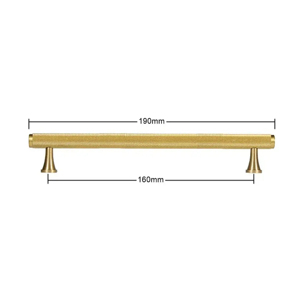 Gold Brass Handle with Plate – Knurled Cabinet Knobs and Modern Furniture Pulls TS-9009-G190 Handles