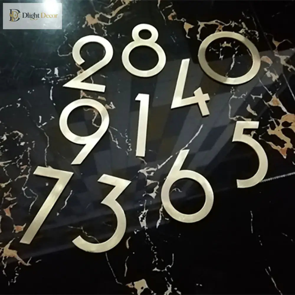 Gold Brass House Numbers – Decorative Wall Address Signs (5cm & 8cm) Brass Letters