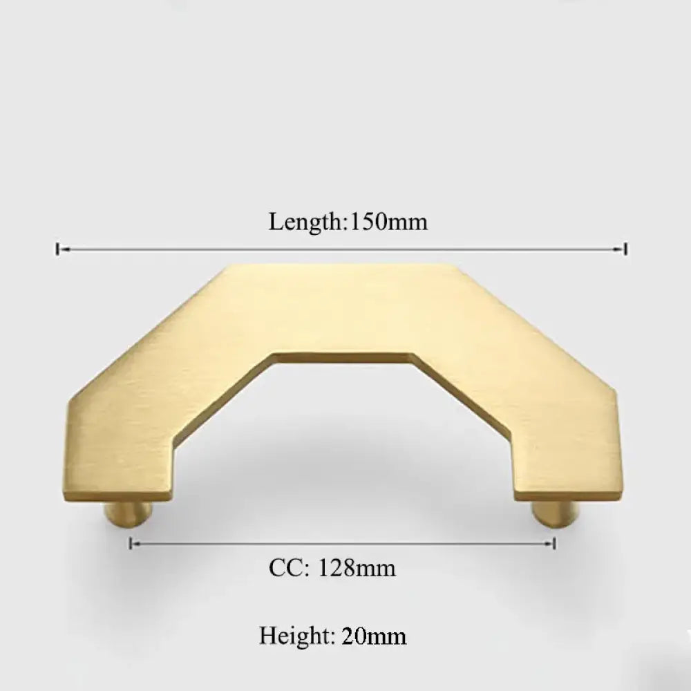 Gold Brass Octagon Cabinet Handles – Large Wardrobe Pulls and Bookcase Knobs (1 Pair) 150mm Handles