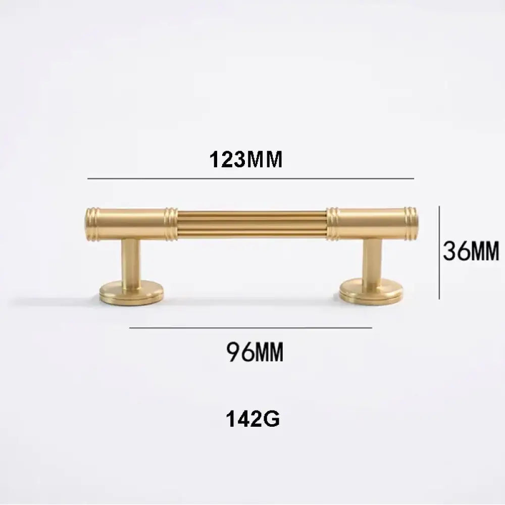 Gold Brass Vertical Linear Cabinet Handles – American-Style Wardrobe and Bar Pulls 123mm Handles