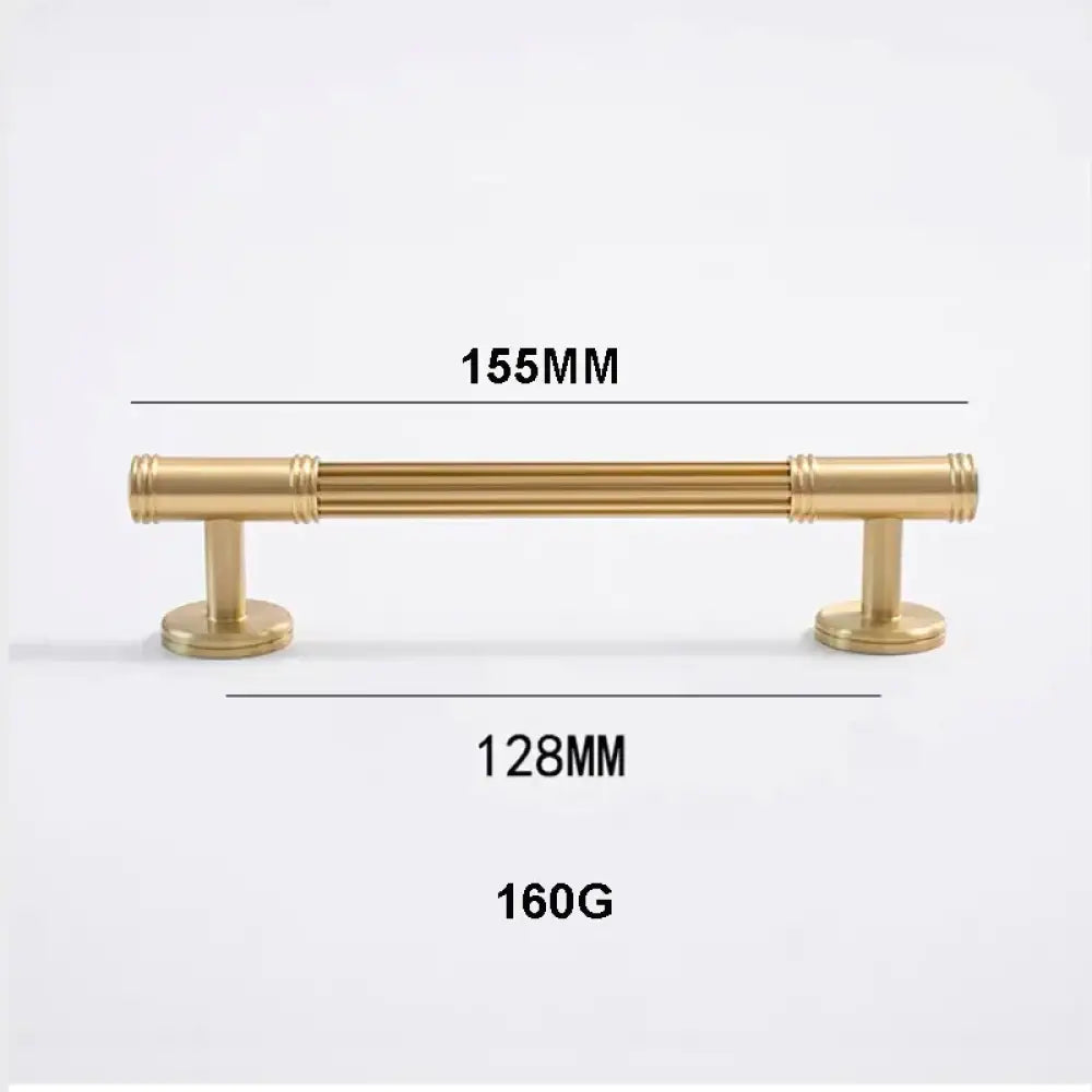Gold Brass Vertical Linear Cabinet Handles – American-Style Wardrobe and Bar Pulls 155mm Handles