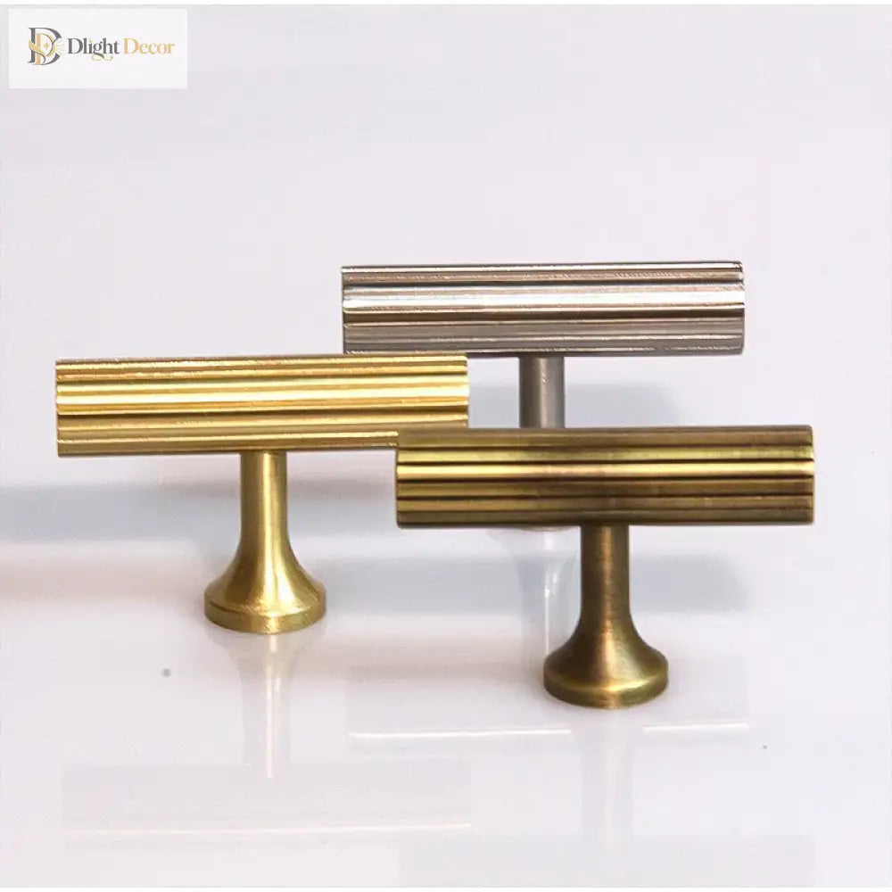 Gold Bronze Nickel Brass Cabinet Handles – Modern Drawer Knobs and T-Bars for Kitchen Cupboards knob