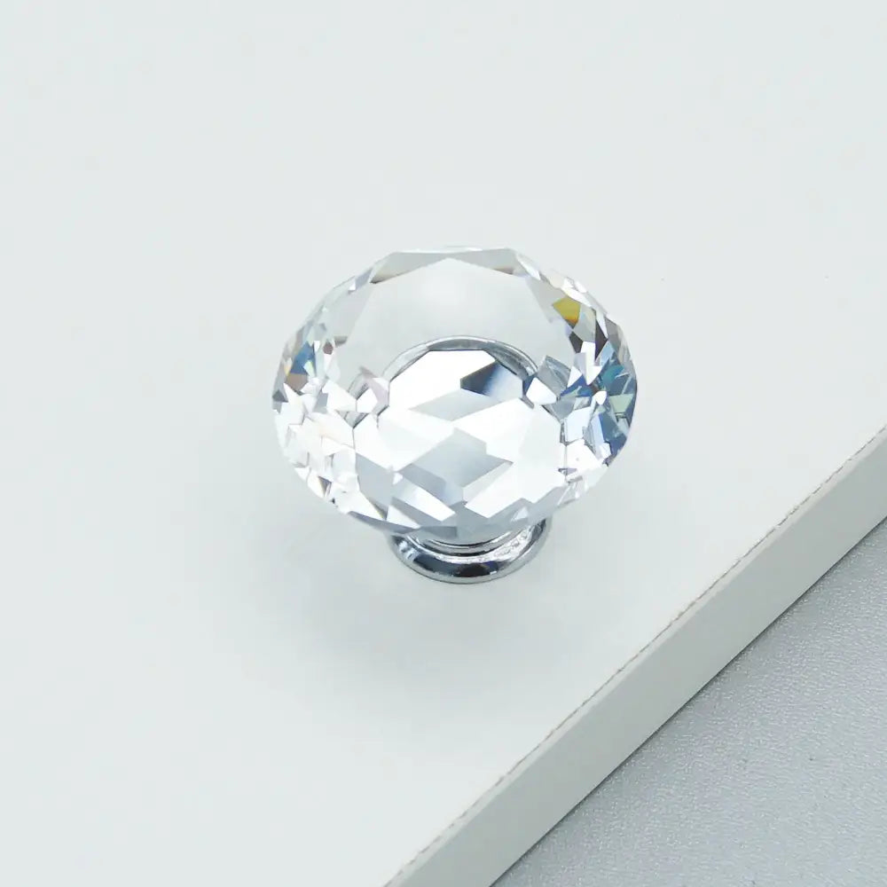 Luxury Gold Chrome Cabinet Handles – Modern Zinc Alloy and Crystal Glass Drawer Knobs for Wardrobes and Dressers large