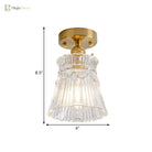 Industrial Chic Meets Modern Versatility: The Clear Glass Single - Light Gold Ceiling Light