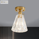 Industrial Chic Meets Modern Versatility: The Clear Glass Single - Light Gold Ceiling Light
