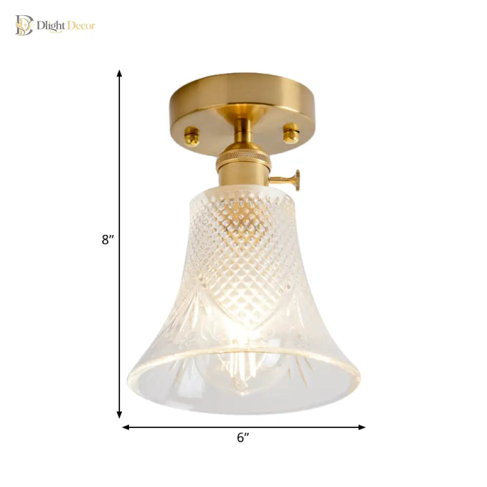 Industrial Chic Meets Modern Versatility: The Clear Glass Single - Light Gold Ceiling Light