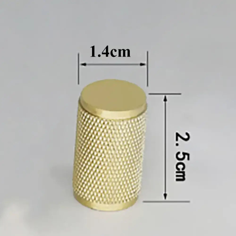 Gold Knurled Brass Handles – Textured Kitchen Cabinet Pulls and Wardrobe Knobs (50-500mm) 0.56 inch length / 1 piece