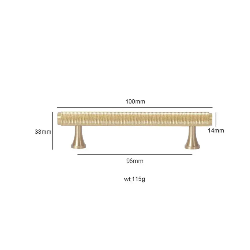 Gold Knurled Brass Kitchen Cabinet Handles – T-Bar Drawer Pulls and Copper Knobs (14mm Diameter) 9001-100 / 1 piece
