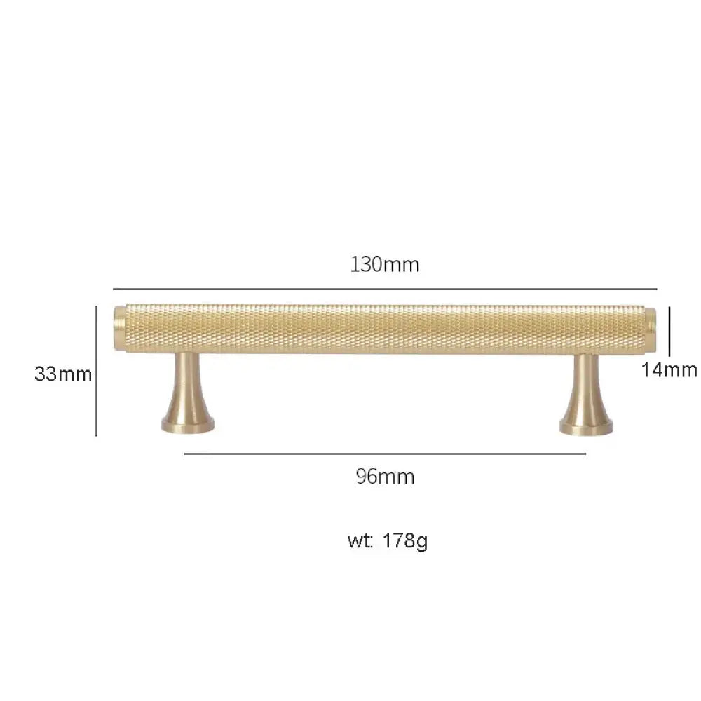 Gold Knurled Brass Kitchen Cabinet Handles – T-Bar Drawer Pulls and Copper Knobs (14mm Diameter) 9001-130 / 1 piece