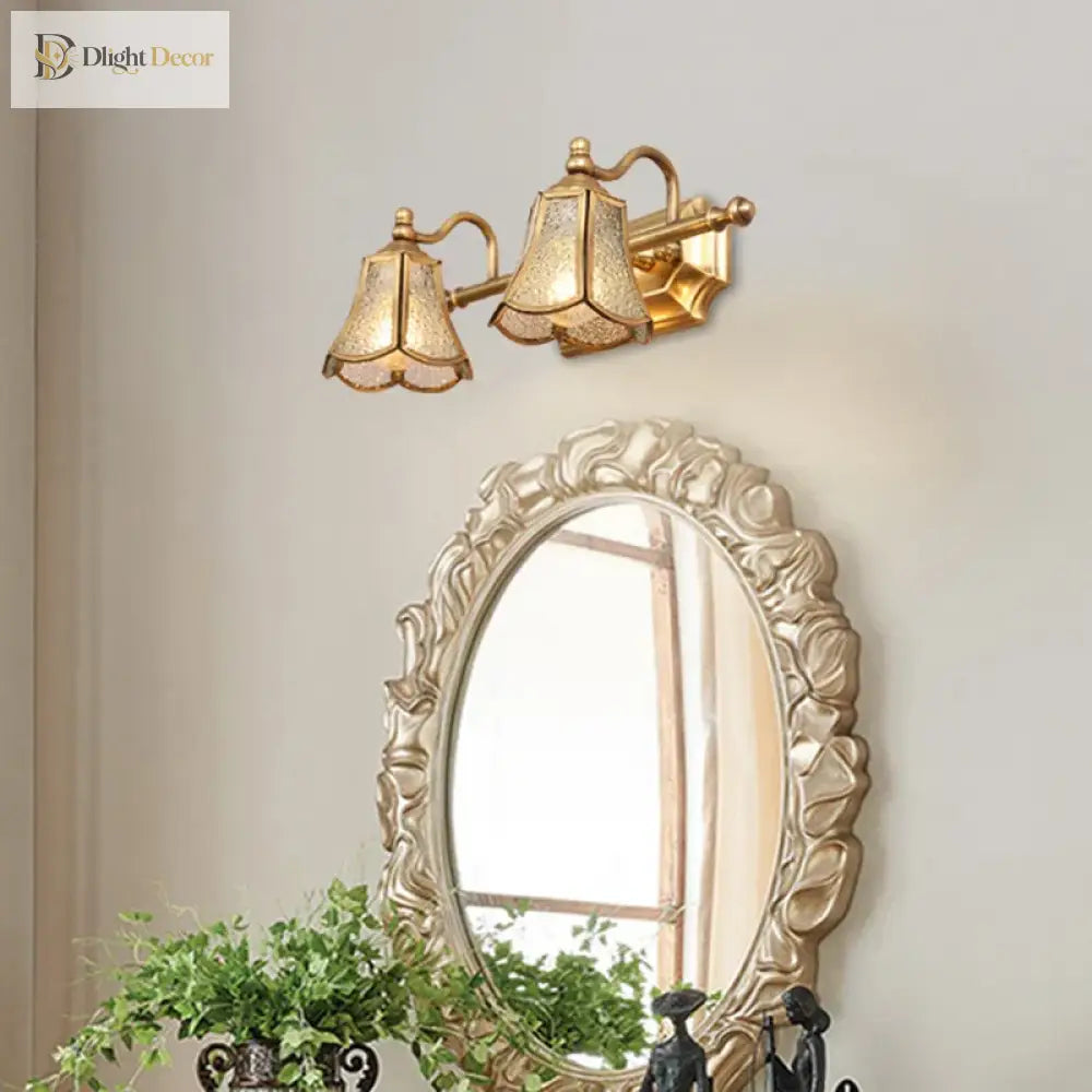 European - Style Mirror Cabinet Light 52Cm E14 - Elegant Bedroom And Bathroom Lamp With Golden