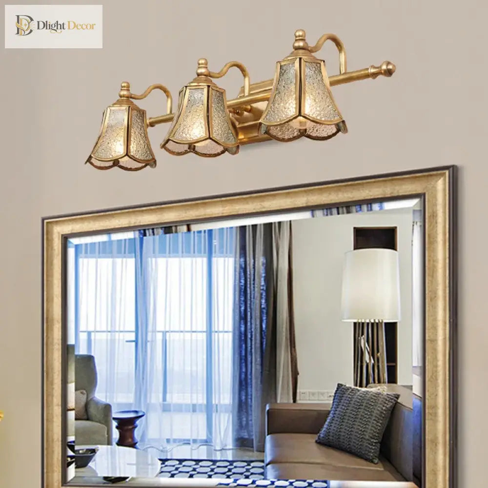 European - Style Mirror Cabinet Light 52Cm E14 - Elegant Bedroom And Bathroom Lamp With Golden
