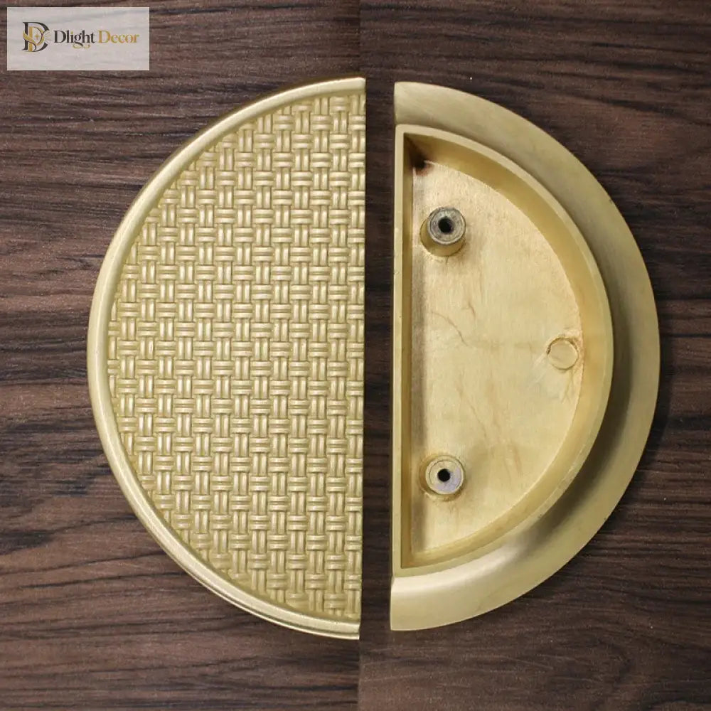 Gold Round Brass Cabinet Handles – Textured Braided Pattern Pulls for Wardrobes Bookcases and Wine Cabinets Knob