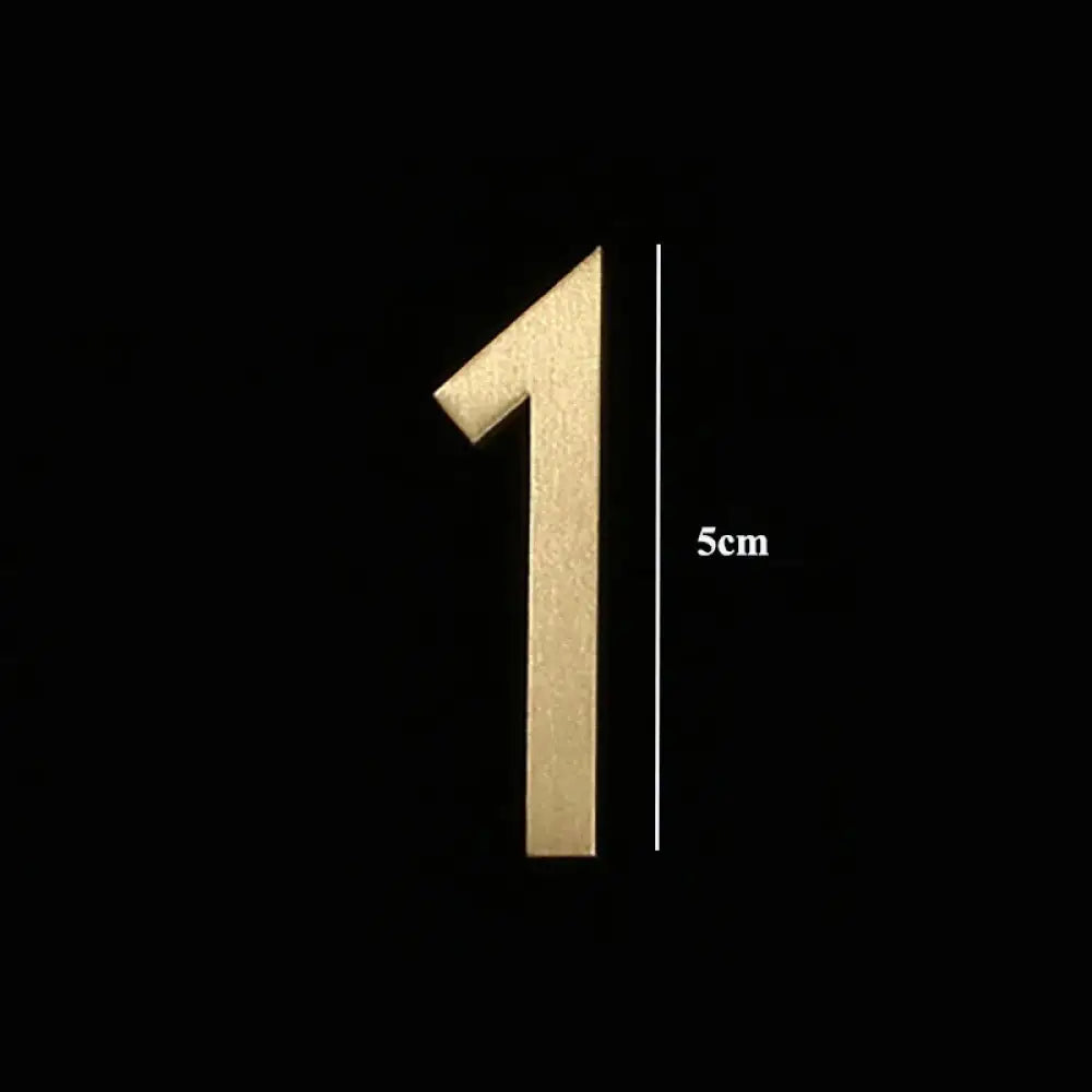 Golden Brass Door Numbers – Custom Decorative Wall Figures for Villas Hotels and Dormitories (5cm/7cm) 5cm 1