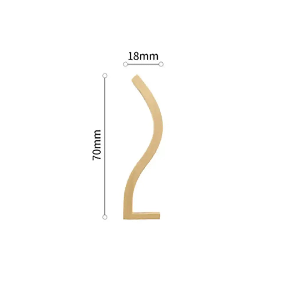Golden Brass Door Numbers – Custom Decorative Wall Figures for Villas Hotels and Dormitories (5cm/7cm) 7cm 2
