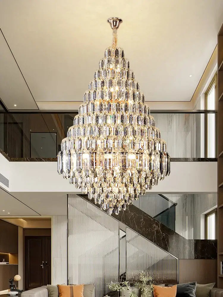 Golden Amber Grand Crystal Chandelier – product view 1