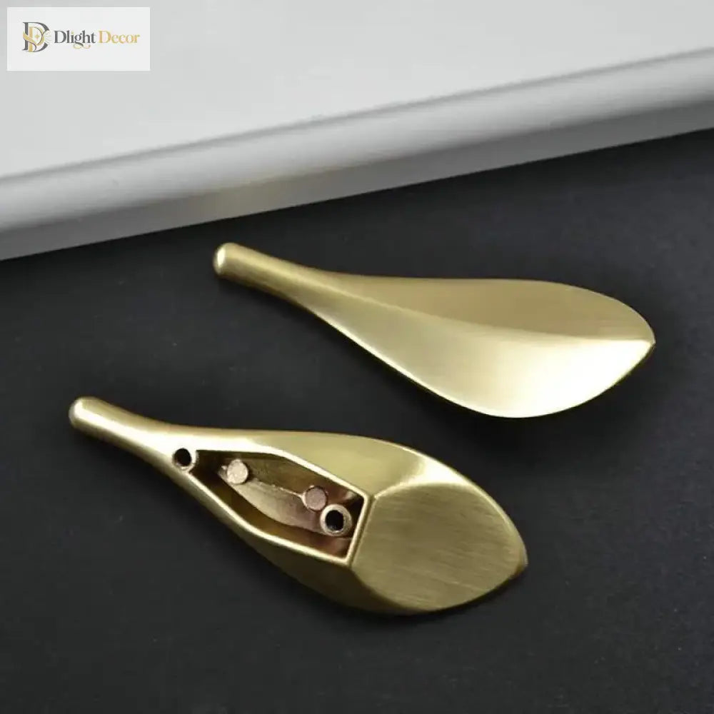 Golden Leaf Drawer Handles - Zinc Alloy Light Luxury Cabinet Knobs for Furniture Handles