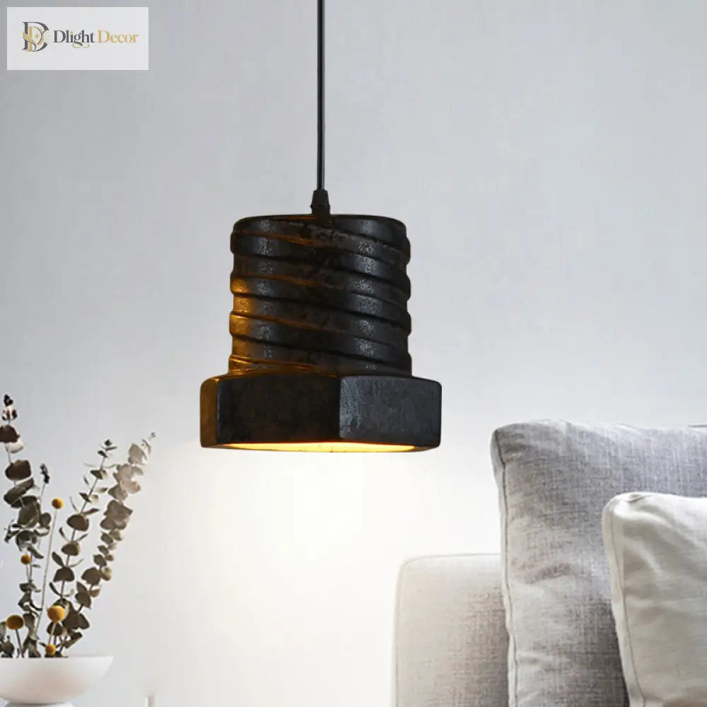 Grace’s 1 - Light Ceramic Pendant Lamp - Contemporary Black Hanging Light For Dining Room Lighting