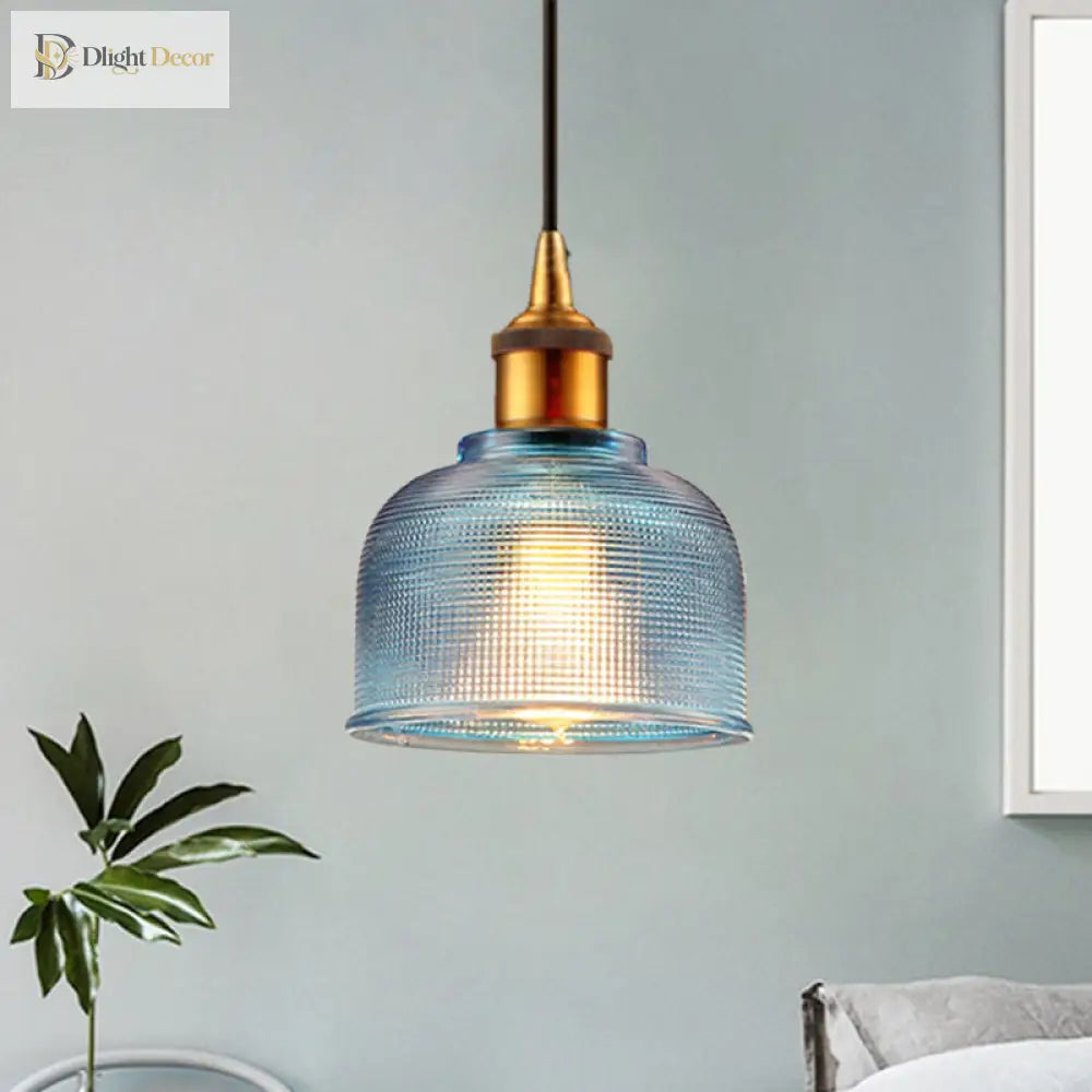 Sadie Modern Glass Pendant - Grid Design In Striking Colors