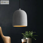 Hadley Industrial Pendant Lamp: Grey Cement Dome For Vintage Charm