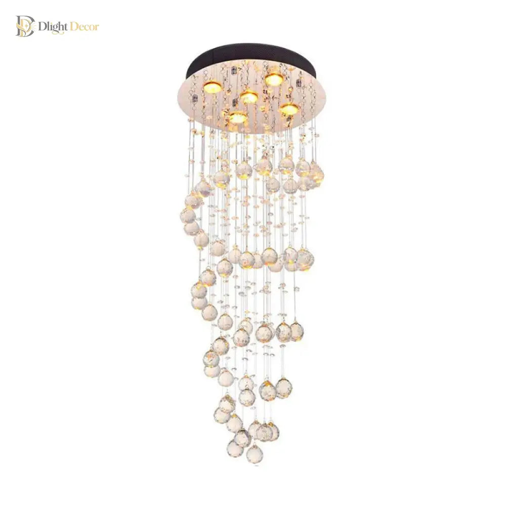 Haisley Modern Crystal Chandelier - Flush Mount Ceiling Light With 5 Lights