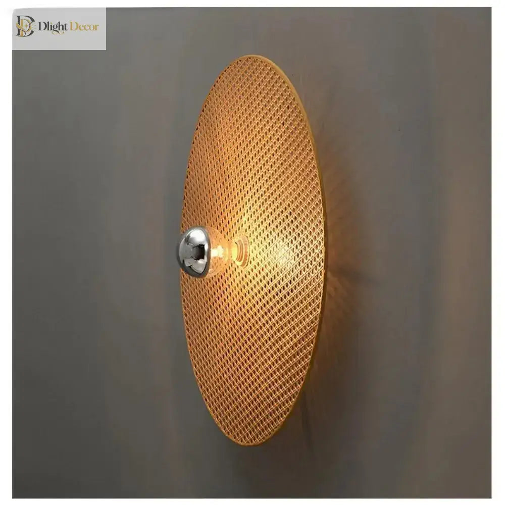 Hand - Knitted Rattan Wall Lamp - Classic Bamboo Elegance For Your Home Decor Wall Lamp