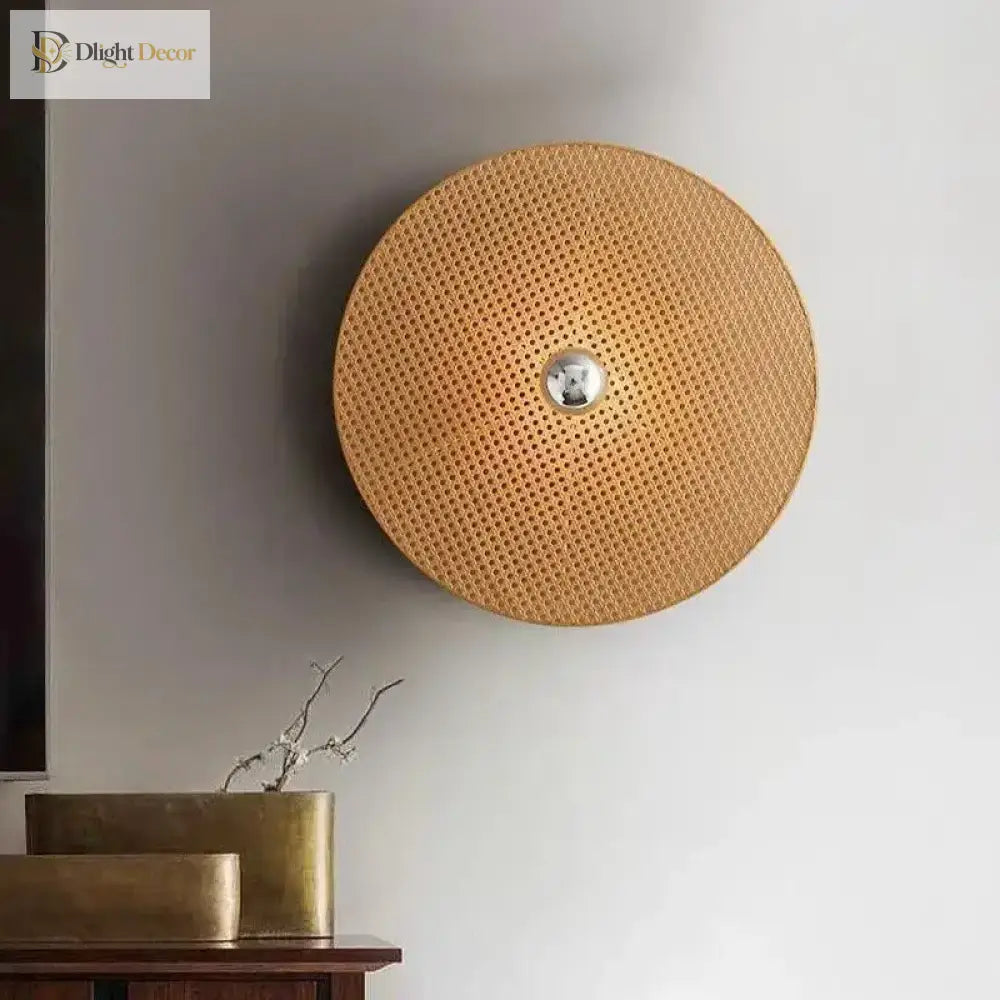 Hand - Knitted Rattan Wall Lamp - Classic Bamboo Elegance For Your Home Decor Wall Lamp