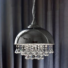 Harlow - Glamorous Industrial Pendant Light With Crystal Accents (1 - Light) Chrome