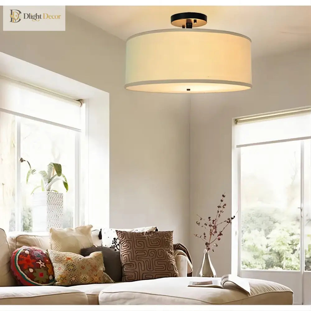 Chic American Country Fabric Led Ceiling Lights - Versatile Lighting For Modern Interiors Ceiling