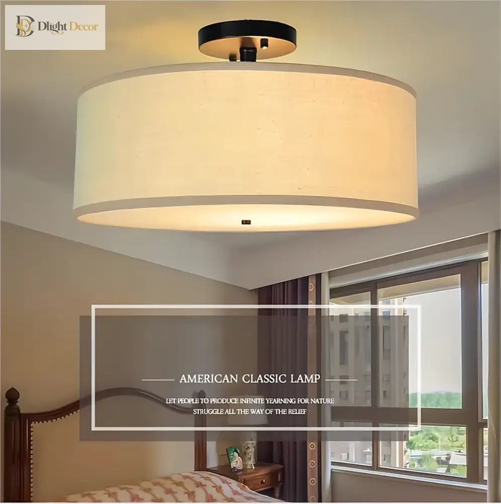 Chic American Country Fabric Led Ceiling Lights - Versatile Lighting For Modern Interiors Ceiling