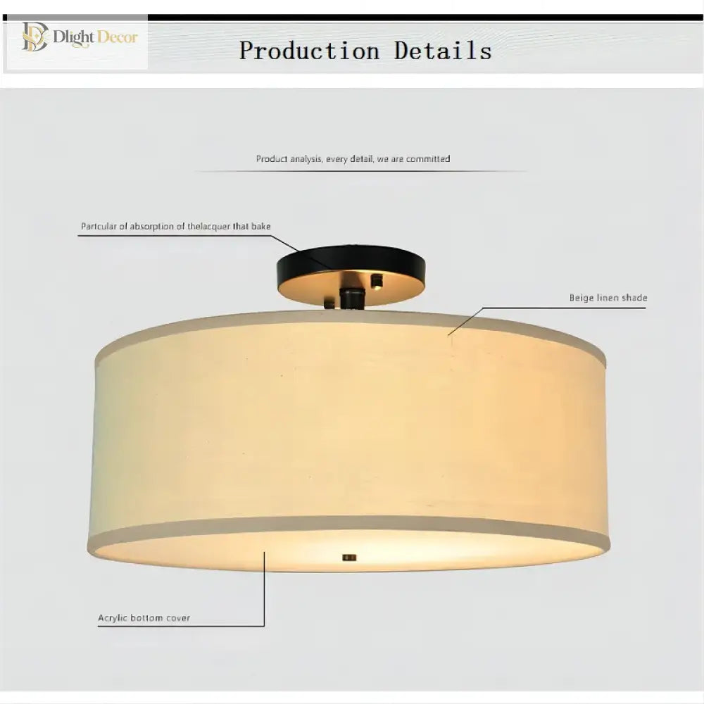 Chic American Country Fabric Led Ceiling Lights - Versatile Lighting For Modern Interiors Ceiling