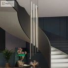 Harper’s Black Stair Long Led Chandelier - A Modern Masterpiece For Elegance And Sophistication